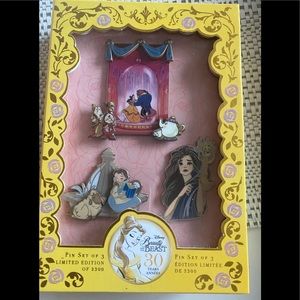 Beauty and the Beast 30 Year Anniversary Pin Set